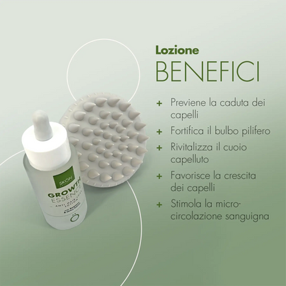 Lozione Anti-Caduta Growth Essence + Scalp Massager